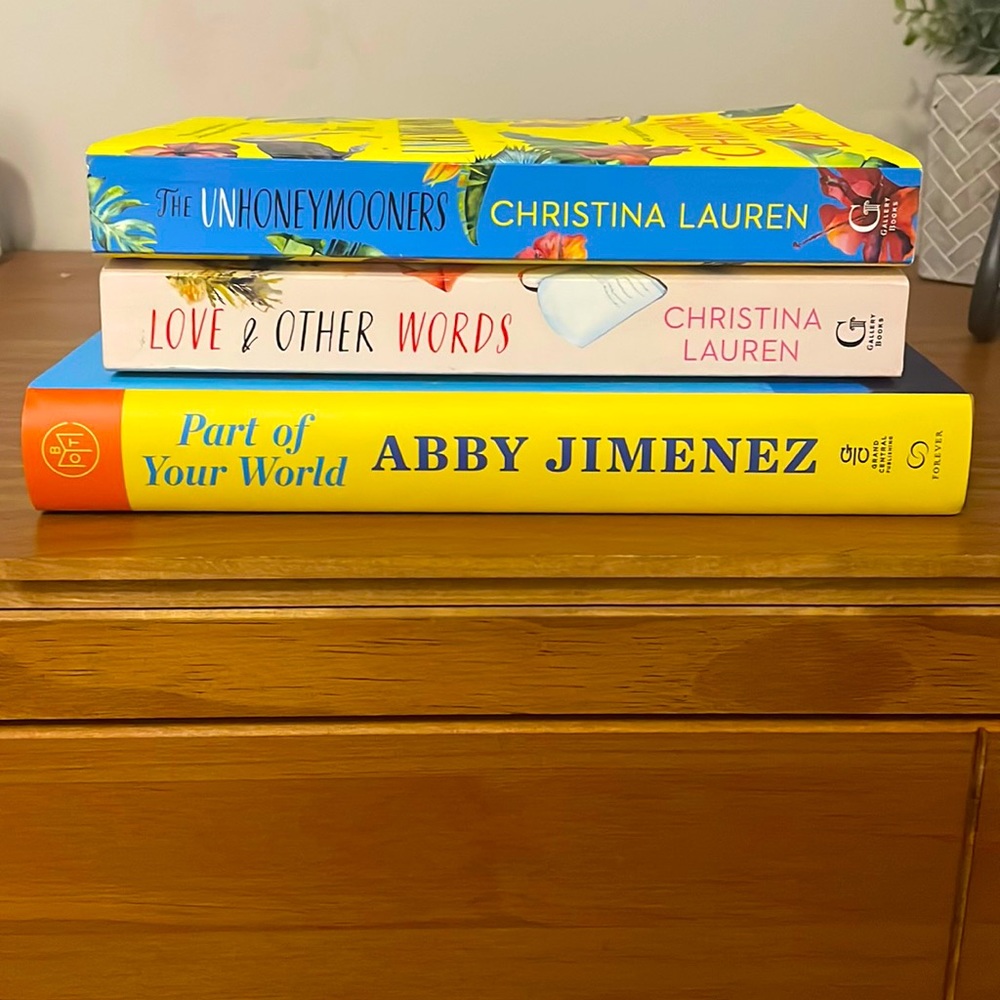 3 Romance Novels by Christina Lauren & Abby Jimenez - all in great shape